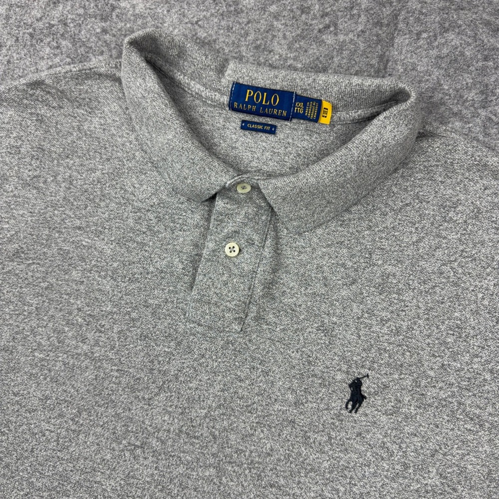 Polo Ralph Lauren Shirt Mens XXL Classic Fit Heather Gray Short Sleeve Pony Polo